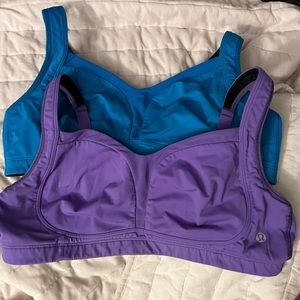 Tata Tamer II Lululemon Bra bundle - 38D - Electric Blue and Viva Violet EUC